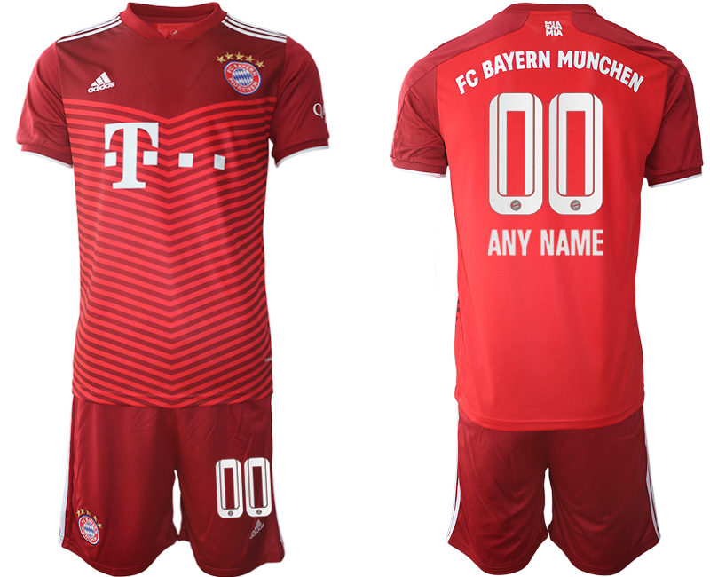 Men 2021-2022 Club Bayern Munich home red customized Soccer Jersey->bayern munich jersey->Soccer Club Jersey